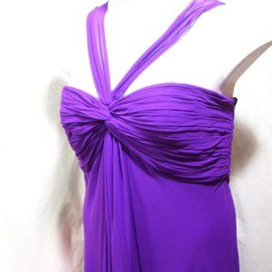 Ralph Lauren Purple Dress Evening Gown Prom Chiffon Size 14 NWOT